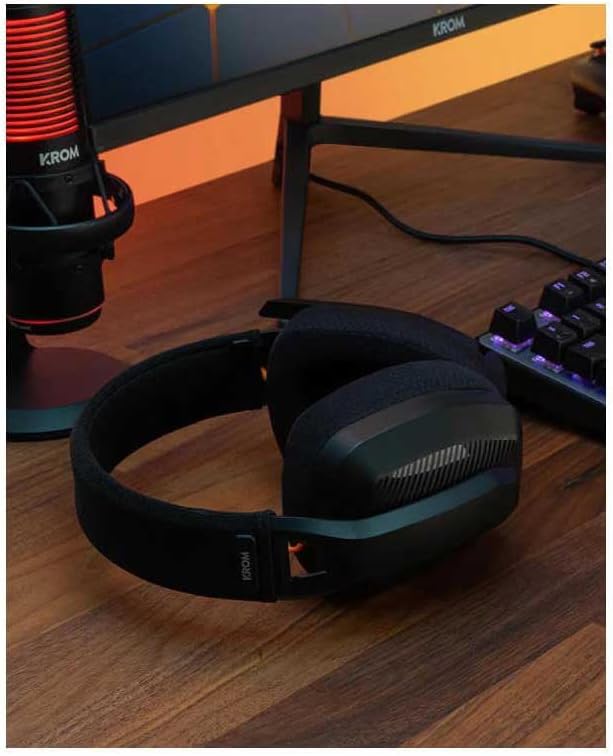 KROM KANJI – Auriculares Gaming Inalámbricos con Conexión Bluetooth 5.3, 2.4 GHz y USB, Drivers 40 mm, Micrófono Omnidireccional, Control Volumen, Mute en Auricular, Diadema Ajustable y Ligera – Negro 6