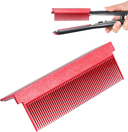 Flat Iron Comb Attachment, Hair Straightening Comb Attaches To Flat Iron For Low And High Temperature (Red) #TOP14