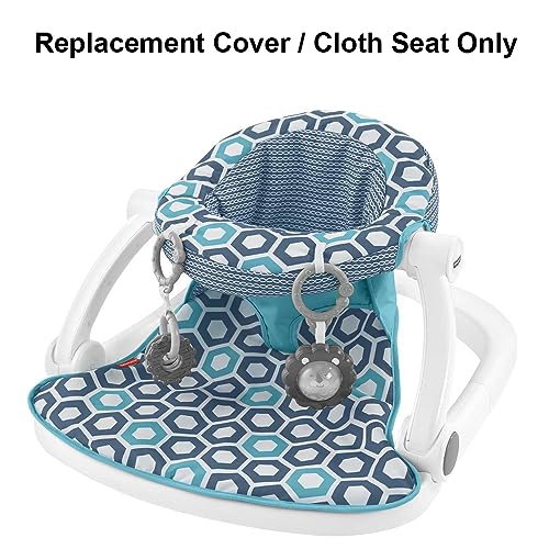 Image of Replacement Part for Fisher-Price Sit-Me-Up Floor Seat - FKD95 ~ Replacement Cover /Cloth Seat ~ Blue, White and Turquoise Colors
