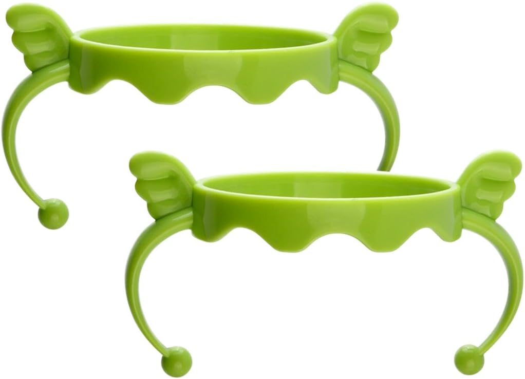 AnPei Little Angels Edition 2 Pack Feeding Bottle Handle Grip for Comotomo, Green, No Strap