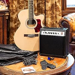 MAX ShowKit Set de Guitare Électrique Acoustique avec Support de Guitare – Bois, Idéal pour Débuter la Guitare - Les Beatles, Paul McCartney, John Lennon, RIngo Starr, George Harrison MAX ShowKit Set de Guitare Électrique Acoustique avec Support de Guitare - Bois, Idéal pour Débuter la Guitare – Image 5