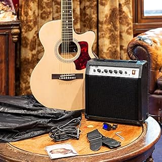 MAX ShowKit Set de Guitare Électrique Acoustique avec Support de Guitare – Bois, Idéal pour Débuter la Guitare - Les Beatles, Paul McCartney, John Lennon, RIngo Starr, George Harrison MAX ShowKit Set de Guitare Électrique Acoustique avec Support de Guitare - Bois, Idéal pour Débuter la Guitare – Image 5