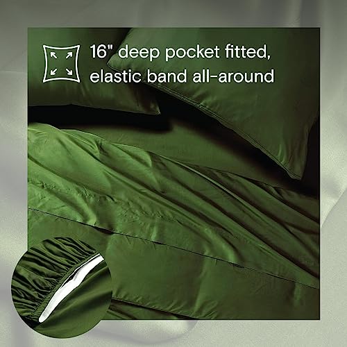 Sijo AiryWeight Tencel Sheet Set, 100% Lyocell Derived from Eucalyptus, Buttery Soft, Architectural Digest 2022 Best Cooling Sheets Winner - 3pc - 1 Pillowcase 1 Fitted 1 Top (Forest, Twin)
