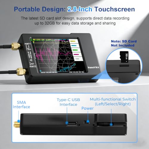 Image of [Upgraded] AURSINC NanoVNA-H Vector Network Analyzer 9KHz -1.5GHz HW V3.7 HF VHF UHF Antenna Analyzer, Measuring S Parameters, SWR, Phase, Delay, Smith Chart