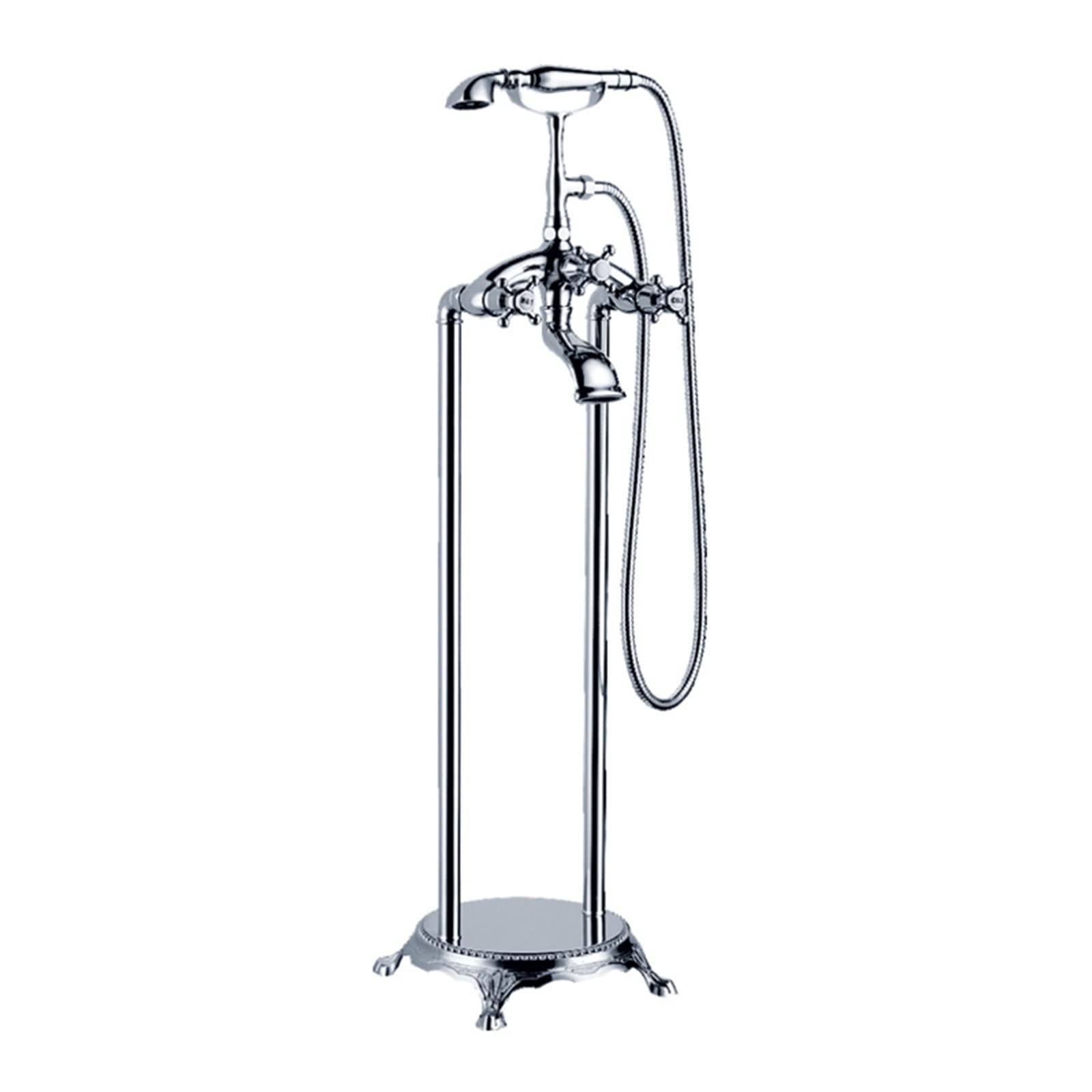Robinet de baignoire sur pied chrome au design téléphone vintage luxueux
