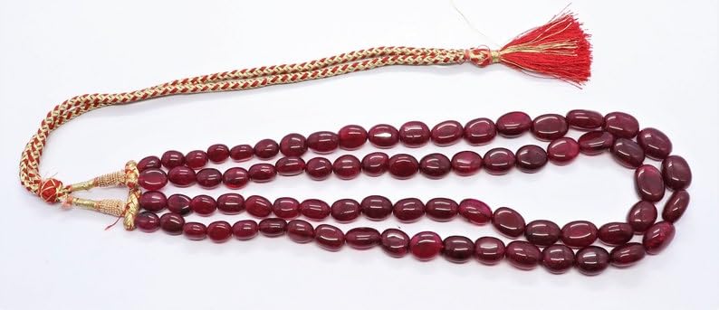 Perles ovales en quartz rubis naturel 7x10-10x14mm pour création de bijoux - 4