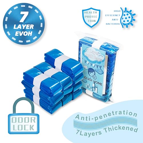 Image of Compatible with Diaper Genie Pails Diaper Pail Refills | 10 Pack Continuous Long-Roll Lemon-Scent Refills | Leak-Resistant Odor-Blocking Diaper Disposal Bags | Easy Cut & Tie System