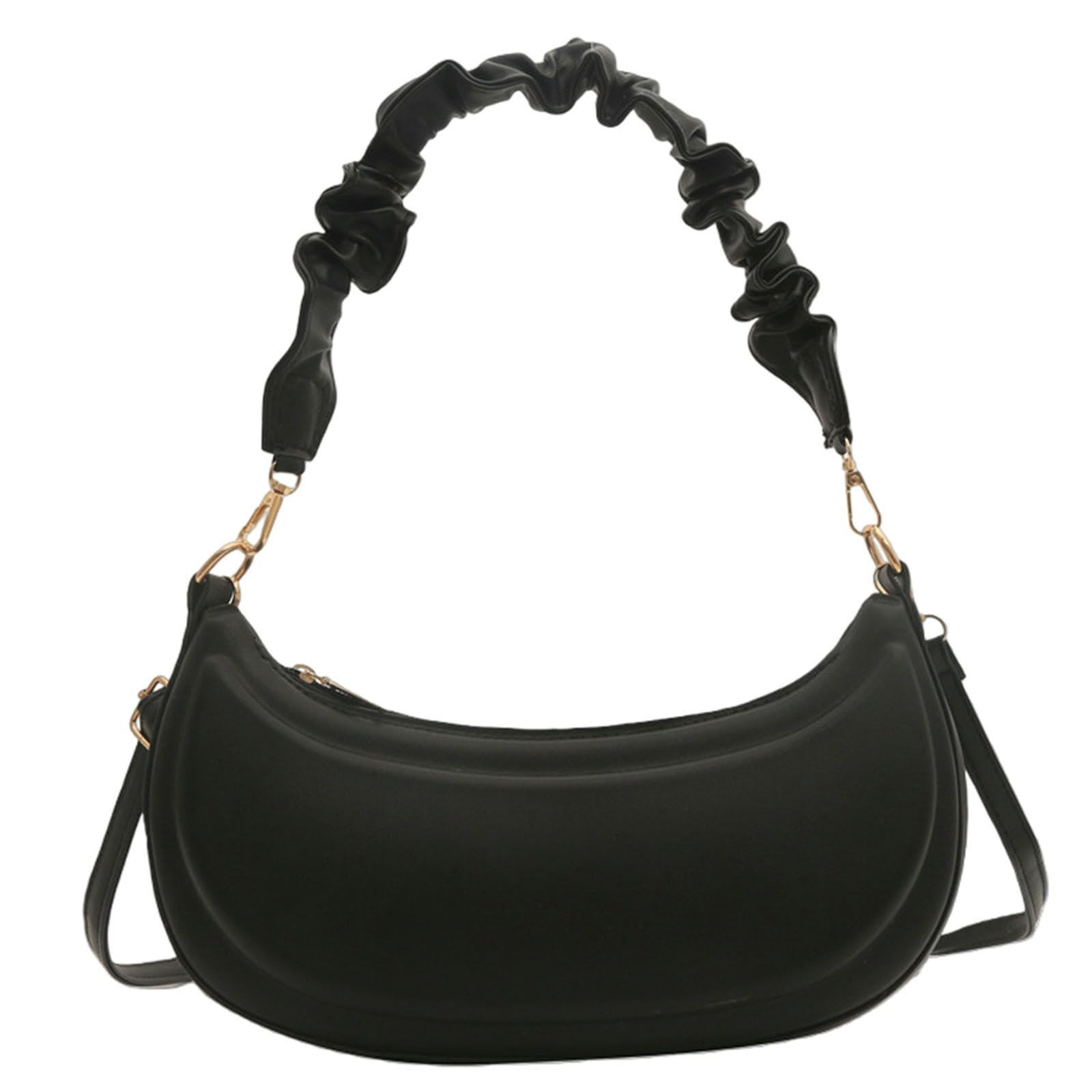 ZCABYBD East-West Crossbody Bag Simple, Fashionable And Casual Shoulder Bag, Armpit Women's Temperament Handbag, Personalized Western Style Bag-black