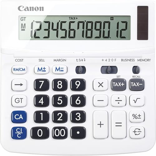 Canon TX-220TSII Standard Function Calculator, White, 1.2