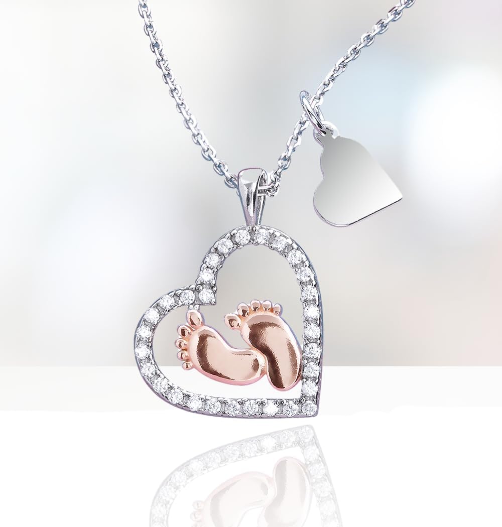 Mommy to Be Gift, Mom to Be - Sterling Silver Baby Feet Necklace, Pregnancy Gifts, to My Mommy from Baby Bump Necklace, Expecting Mom Gifts - Image 4