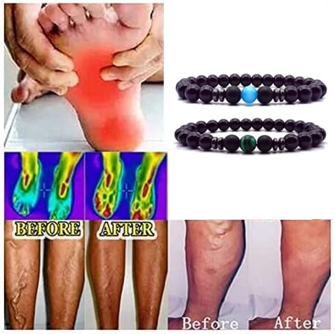 Miniatura 6 de CSIYANJRY99 Tobillera de obsidiana negra para hinchazón, tobilleras de obsidiana para mujer, tobillera delgada de hematita antiansiedad, pulsera de