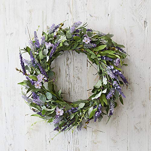 Lights4Fun, Inc. 24.5” Artificial Lavender Spring Summer Wreath Decoration For Front Door & Indoor Wall Decoration #TOP25