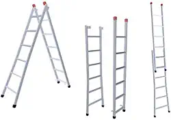 Escada Extensiva 3 Em 1 Ferro 8x14 Degraus 4,40m 120kg 210-NV