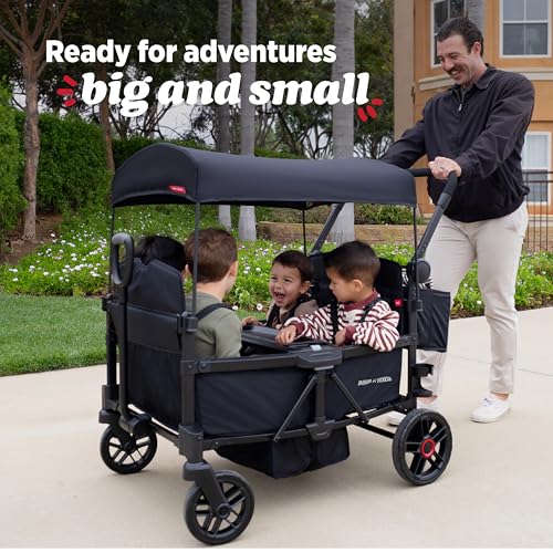 Image of Radio Flyer Voya 2.0 4-Seat Stroller Wagon, for Kids 6+ Months, Lightweight