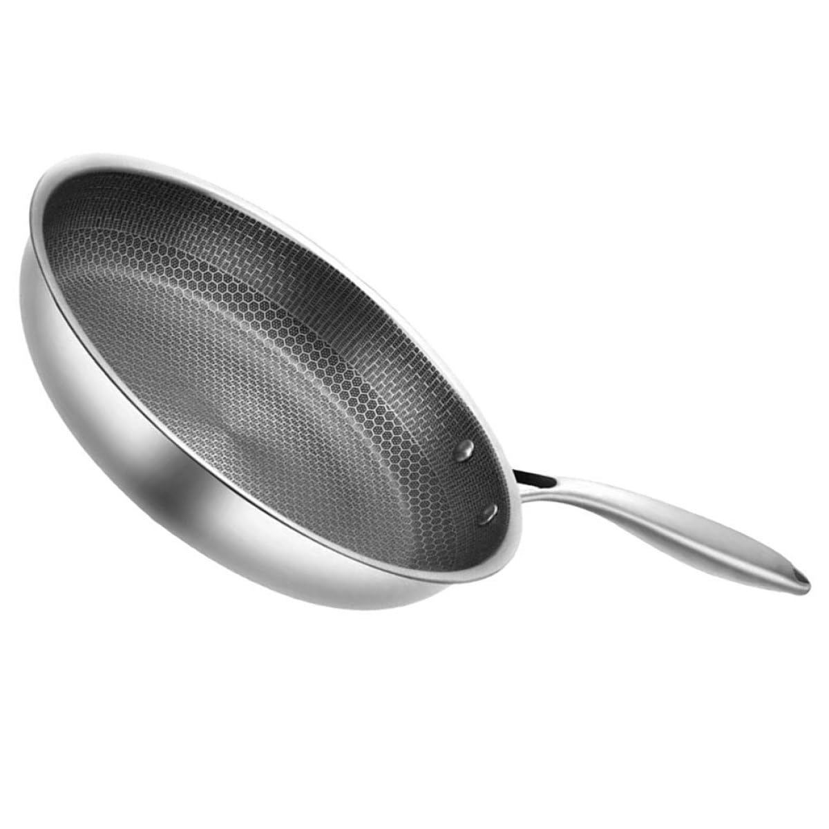 Lurrose Padella per Uova in Acciaio Inox Rivestimento Antiaderente e Fondo Piatto, Padella Piccola Resistente al Calore per Uso Domestico in Cucina