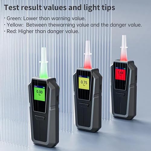 Image of Alcohol Tester Professional Breathalyzer Rapid Sensor with Superior Accuracy Reliable and Super Sensitive Professional-Grade Compact and Lightweight with 5 Mouthpiece (Model S-55)