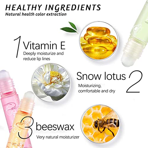 Prreal 6 PCS Fruit-Flavored Lip Gloss, Moisturized Fresh Lip Glaze,Transparent Colorless Moisturizing Lip Lotion Lip Plumper, Roll on Lip Gloss Balm, Liquid Lipstick Lip Oil for Lip Care - Image 6