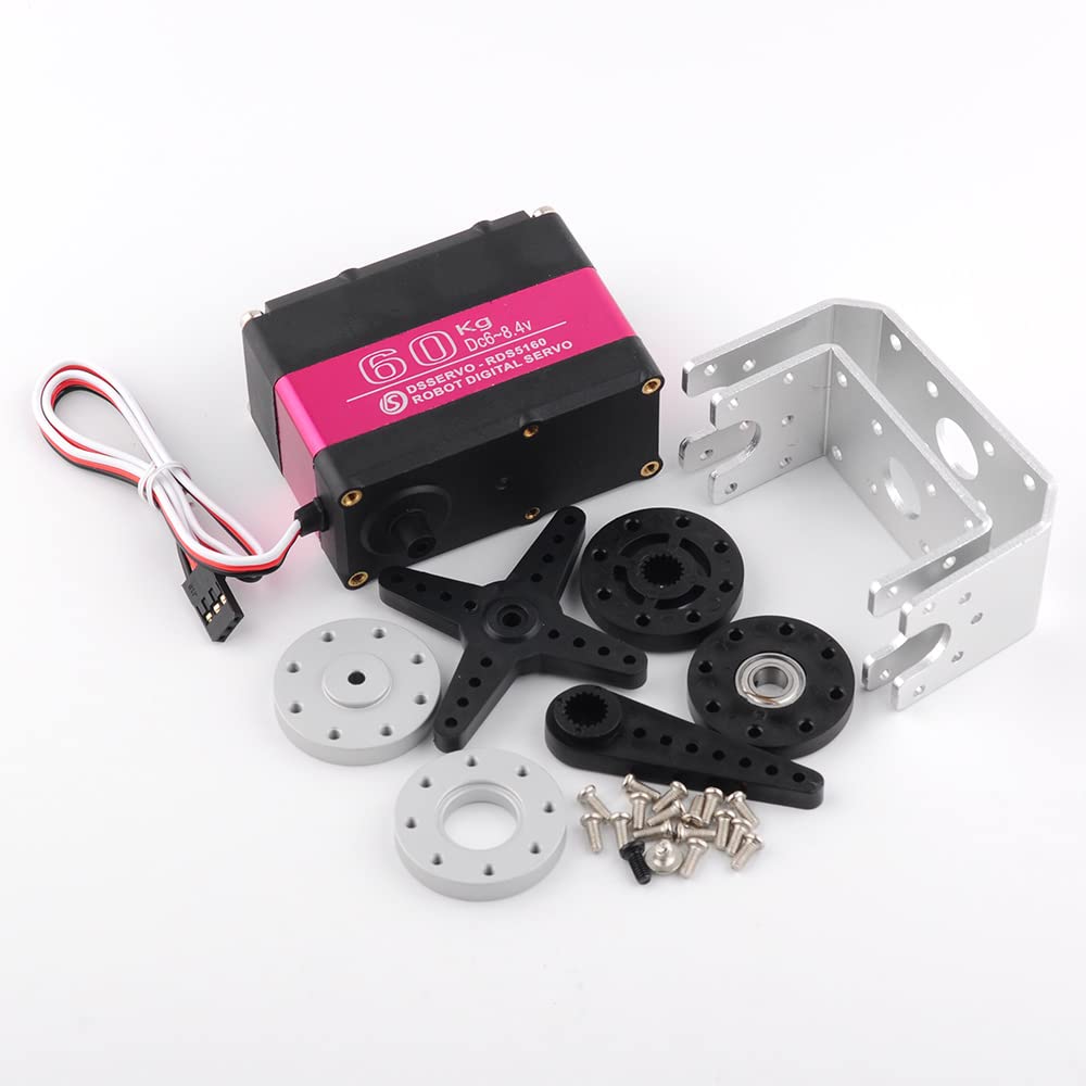 60 kg Servo RDS5160 RC Digital Servo High Torque Mental Gear 270 Degree mit U-förmiger Befestigungsscheibe für 1/5 RC Car Robotics DIY Projekte