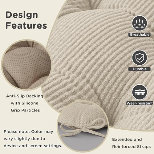 Image of AddGrace Dining Chair Cushions Set of 2 Non-Slip 18 inchx16 inchx3 inch Cream