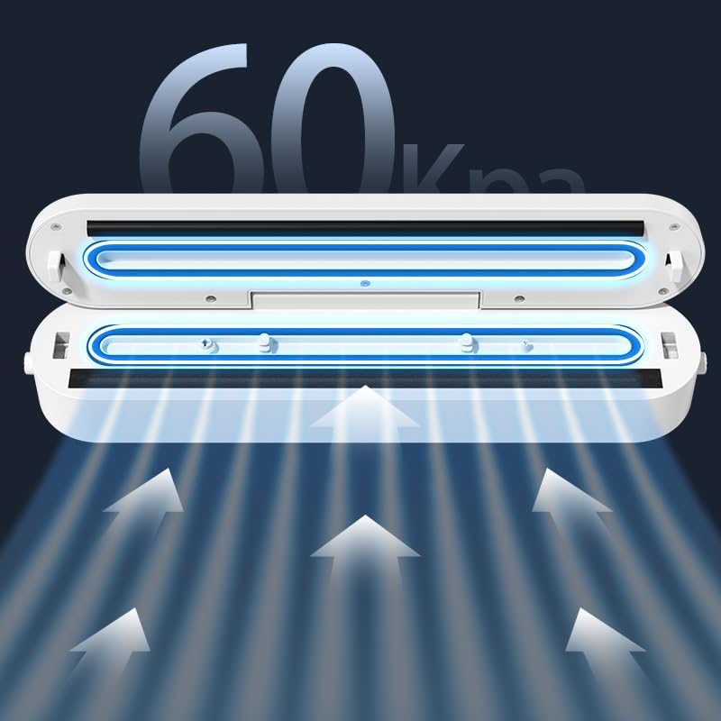 Miniatura 6 de FIRE HIVE Máquina selladora al vacío para alimentos, modo seco y húmedo, succión fuerte de 60 KPa, sellado rápido de 22 segundos, máquina de sellado