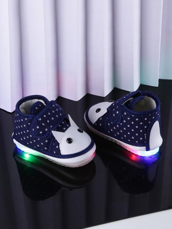 Image of CHIU Kids LED Light Shoes with Chu Chu Music Sound & Small Star Print for Baby Girls and Boys (Age Group - 12-15 Months, 15-18 Months 18-21 Months, 21-24 Months)
