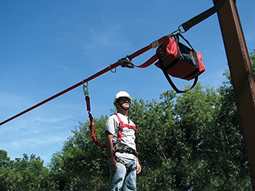 Image of 3M Protecta PRO-Line 1200101 3M Protecta 60' Horizontal Lifeline System with Two 6' Tie Off Adaptors and Carrying Bag, Color Red