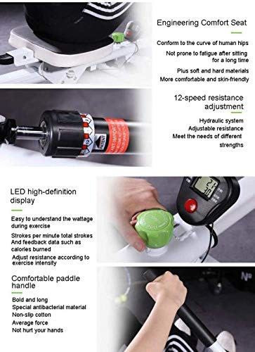Image of Foldable Rowing Machines Starry Sky Home Rowing Machine Hydraulic Double-Paddle Adjustable Resistance LED Display Foldable Design Suitable for Home Fitness Exercise