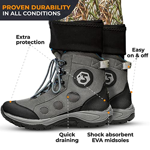 Foxelli Wading Boots – Lightweight Wading Boots For Men, Rubber Sole Wading Shoes, Fly Fishing Boots Grey #TOP4