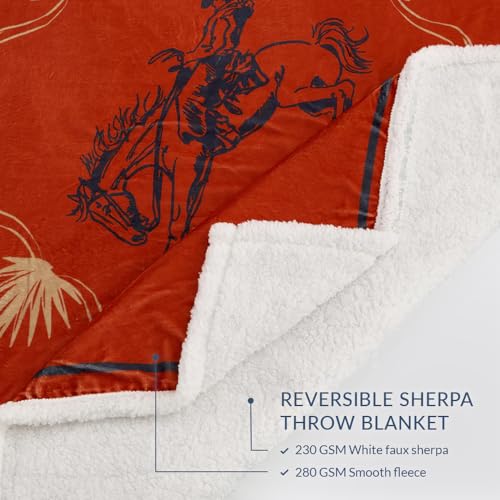 Image of Paseo Road Indigo Hill by HiEnd Accents Marfa 54x68 Orange Throw Blanket