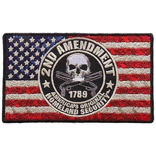 Rick and Morty Licensed Originals Inc., 2Nd Amendment Flag Iron On Patches - Embroidered Artwork Sew On Patch, 4" X 2"