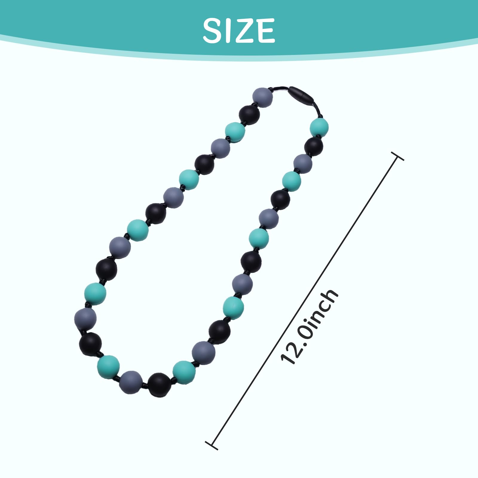 RUIOMII Silicone Sensory Chew Necklace, Chew Necklaces, D - Image 2