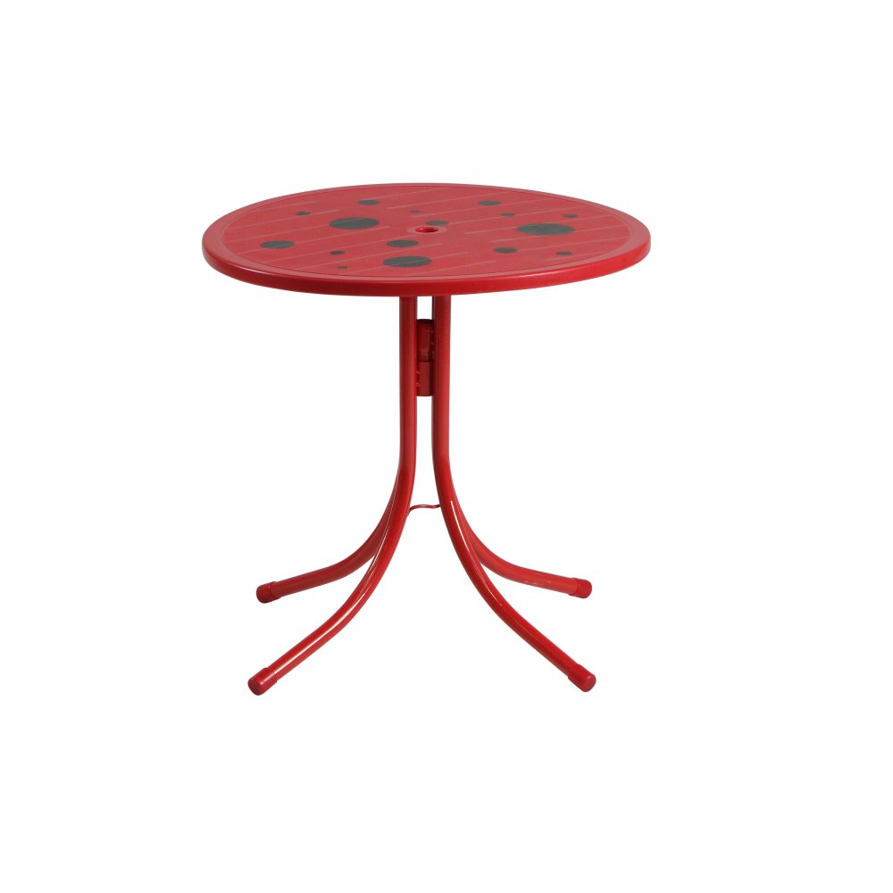 Siena Garden 672618 Marie Set pour Enfants 2 Fauteuils Pliants 1 Table + 1 Parasol Acier Motif de Coccinelle Jaune/Rouge
