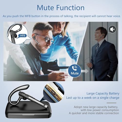 image for Champonic Bluetooth Headset, Wireless Bluetooth Earpiece with mic Truc