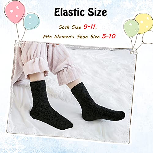 Image of LANLEO 5 /6 Pairs Womens Super Soft Fuzzy Plush Warm Winter Home Sleeping Slipper Socks