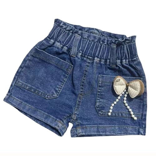 Bermuda fille en jean à taille élastique confortable pour l'été