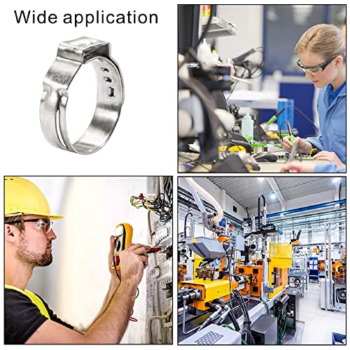 130Pcs 304 Stainless Steel Single Ear Hose Clamps 10 Sizes 6-28.6Mm For Securing Pipe Hoses And Automotive Use #TOP6