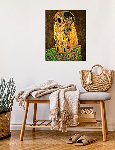 Decorarts - The Kiss, Gustav Klimt Art Reproduction. Giclee Canvas Prints Wall Art For Home Decor 20X16 #TOP2