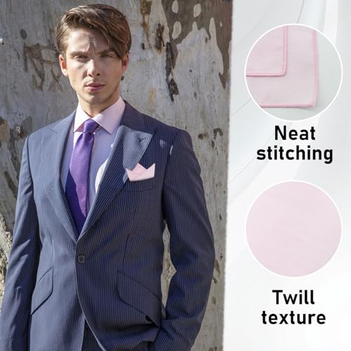 Image of LJBFNN Pocket Squares Handkerchiefs for Men Soft Cotton Mens Womens White Pocket Square with Holder for Suit Wedding Business
