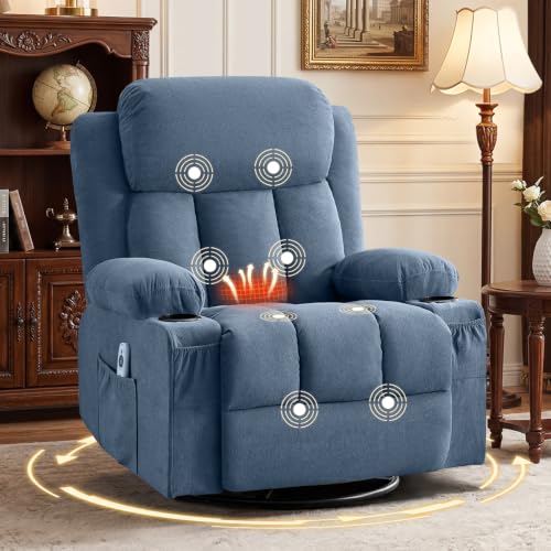 BOSMILLER Swivel Rocker Massage Recliner