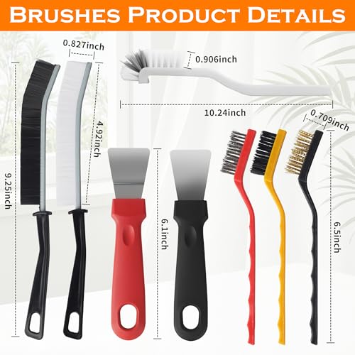 ACOMTUO 13 Stück Ecken Reinigungsbürste, Fugenreinigungsbürste mit Harten Borsten, Crevice Cleaning Brush, Spaltreinigungsbürste Set, Fugenbürste für Reinigung Rost, Fliesenböden, Badezimmer,Küche