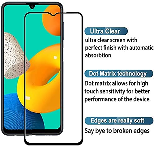 Image of Screen Protector for Samsung Galaxy M32 (Black) Tempered Glass Edge-to-Edge 6D Screen Guard With Installation Kit