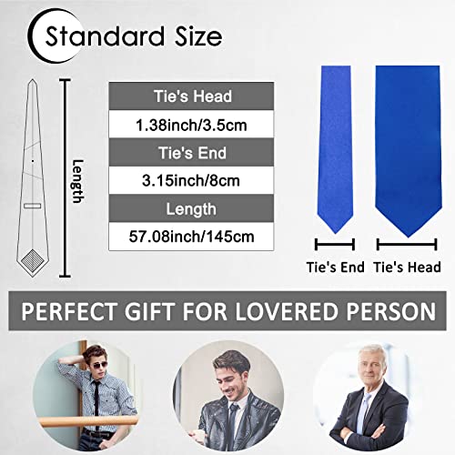 Image of Luckyvestir Mens Tie Solid Satin Neck Ties 3.15'' Formal Necktie for Wedding Business Christmas Father's Valentine's Day Gift