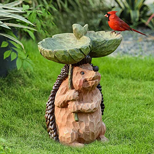 JINTAO Birdbath Animals Statue, Vogeltränke Vogelbecken Garten Dekorativ Polyresin Vogelfutterspender Vogelbad, Bird Feeder, Wildvogeltränke für Garten (C) Cover