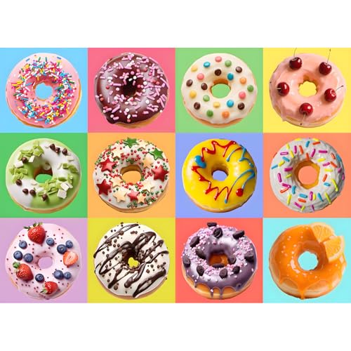 Rompecabezas para niños de 6 a 12 años: 200 piezas con temática de donuts dulces, juguetes educativos para aprender jugando, regalo para niños y niñas, decoración para el hogar