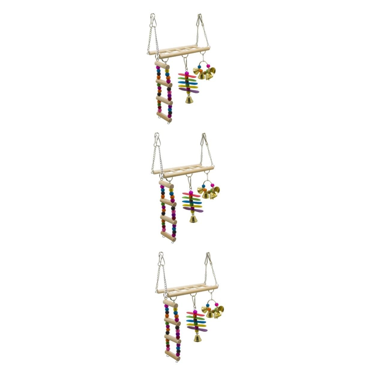 Beavorty 3stücke Pet Bird Ladder Spielzeug Set Vogelkäfig Kletterleiter Mit Hängematte Und Spielbrücke Für Papageien Und Wellensittiche Interaktive Kletter Und Schaukelspielzeuge Für