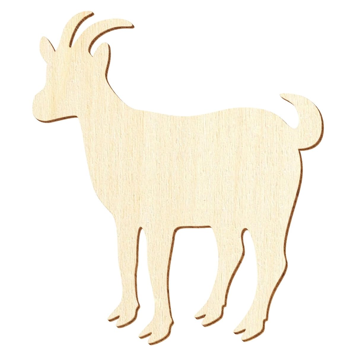 Holz Ziege V1-3-50cm Höhe - Deko Zuschnitte Größenauswahl, Größe:10cm, Pack mit:50 Stück