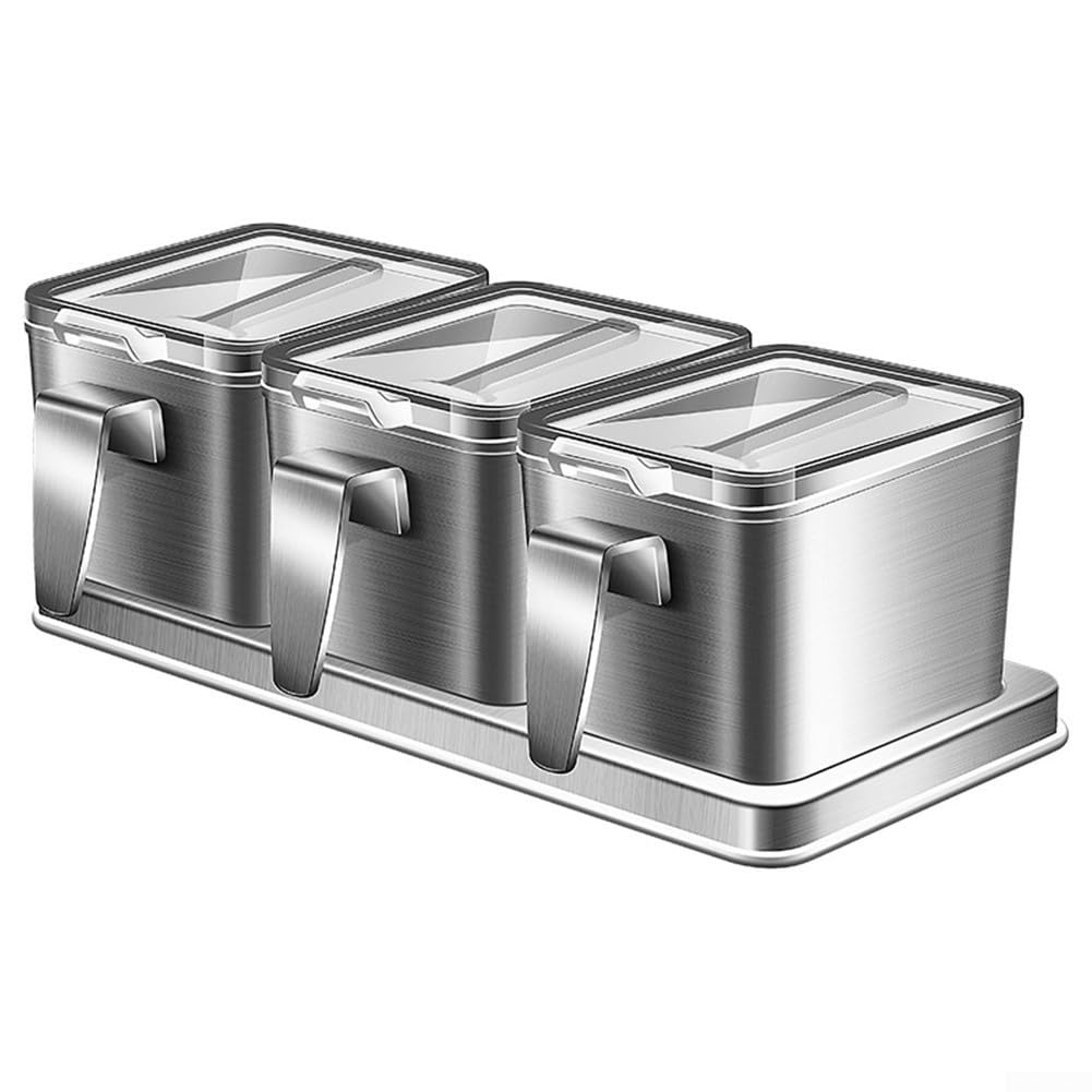 Organizador Armario Cocina para acero Inoxidable para estante Especias 3 Niveles Ajustable para almacenamiento Gabinete 30x12x9cm(three -)