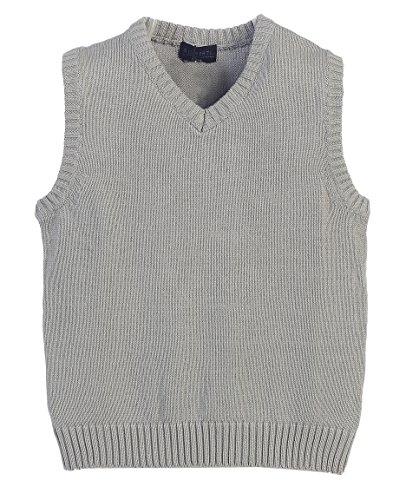 Gioberti Boy's V-Neck Knitted Pullover Sweater Vest, Gray, Size 16 #TOP10