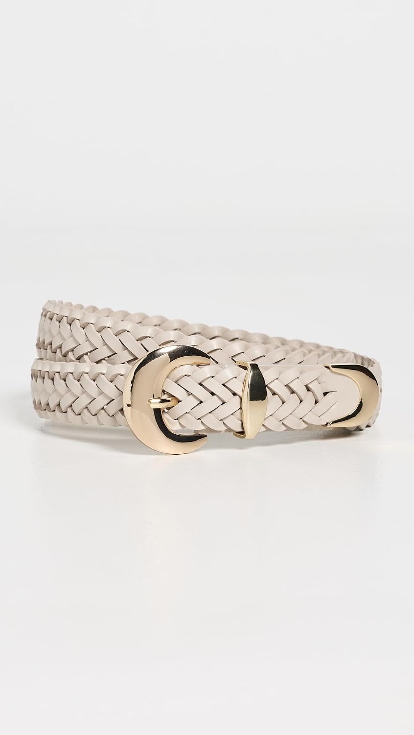Madewell Women's Lucie Domed Buckle Belt In Woven Leather