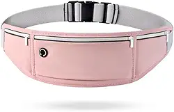 Pochete Esportiva Slim Impermeável para Corrida e Academia – Porta Celular de Cintura Ajustável (Rosa)